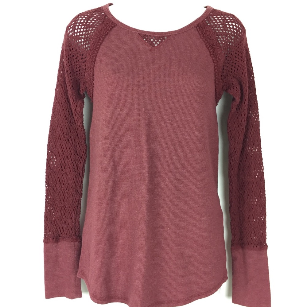 Lucky Brand // size Small raglan thermal oxblood